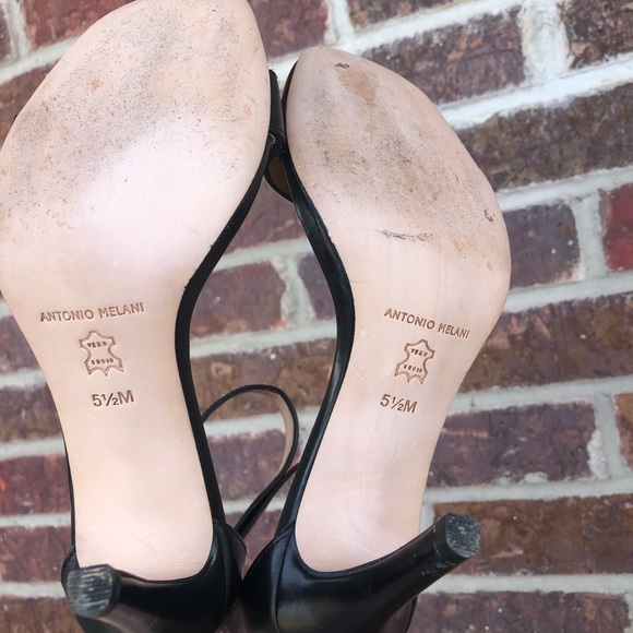 Antonio Melani Back Zip Black Heels Size 5.5 M - Picture 6 of 7